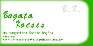 bogata kocsis business card